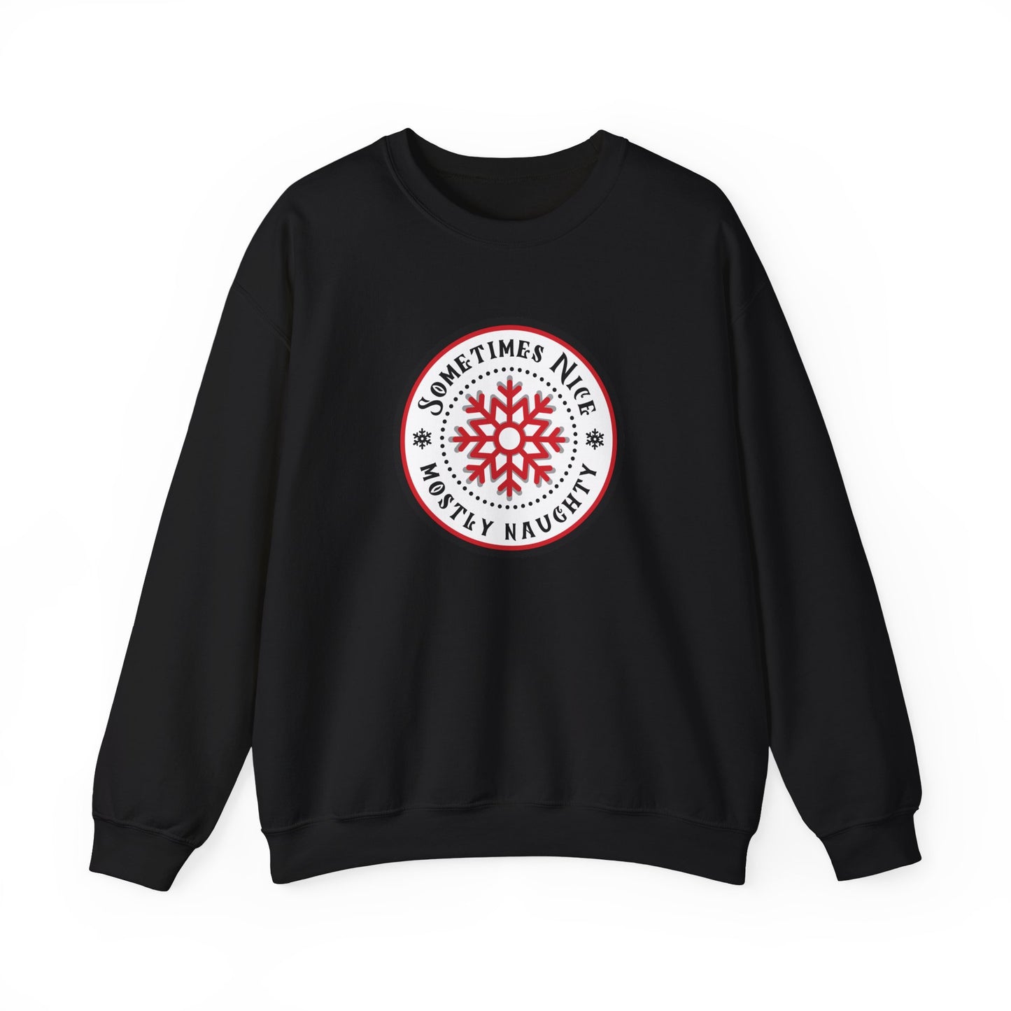 Womens "Mostly Naughty" Christmas Crew Sweatshirt